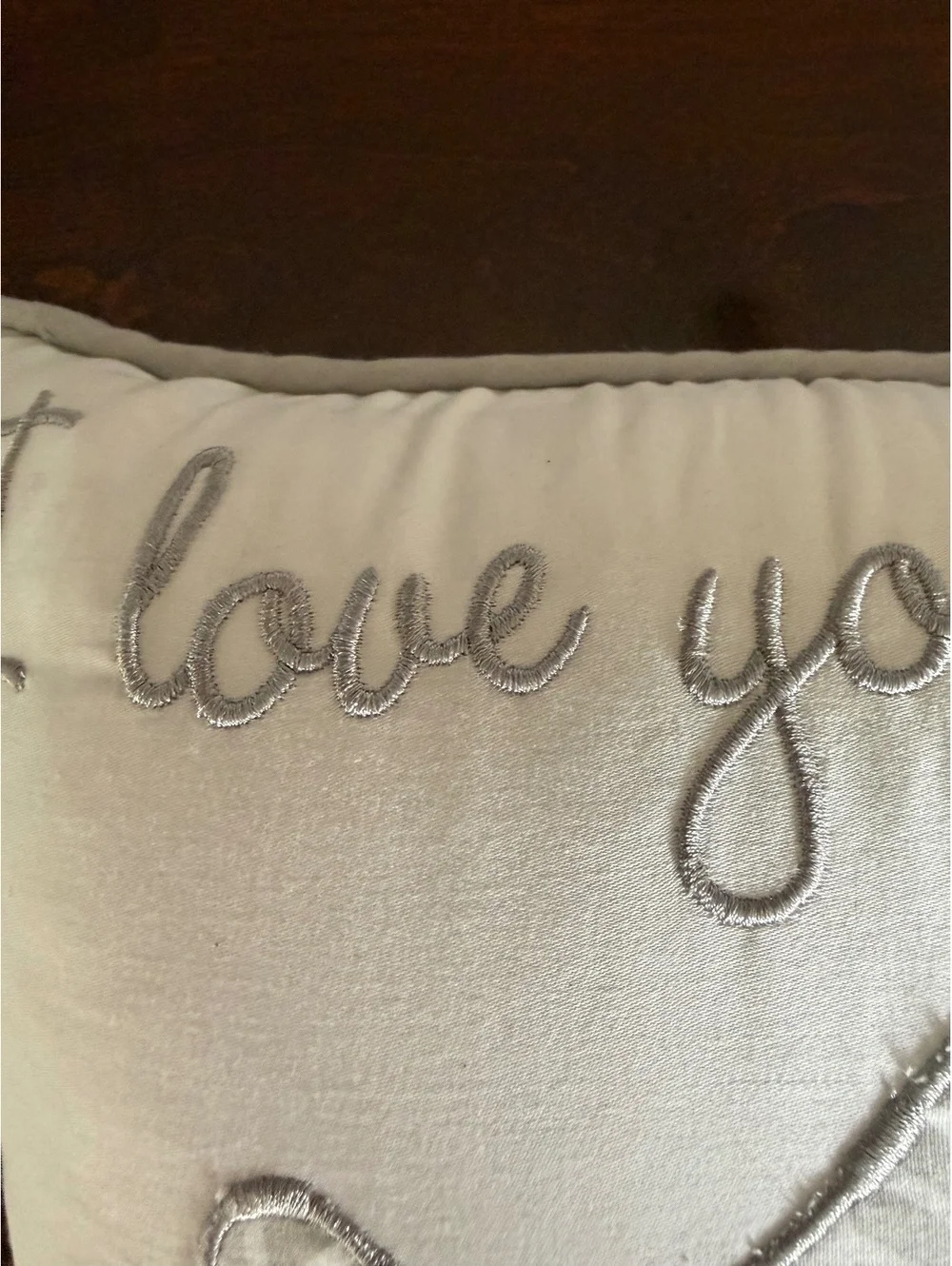 Decorative 'I Love You' Elephant Embroidered Throw Pillow